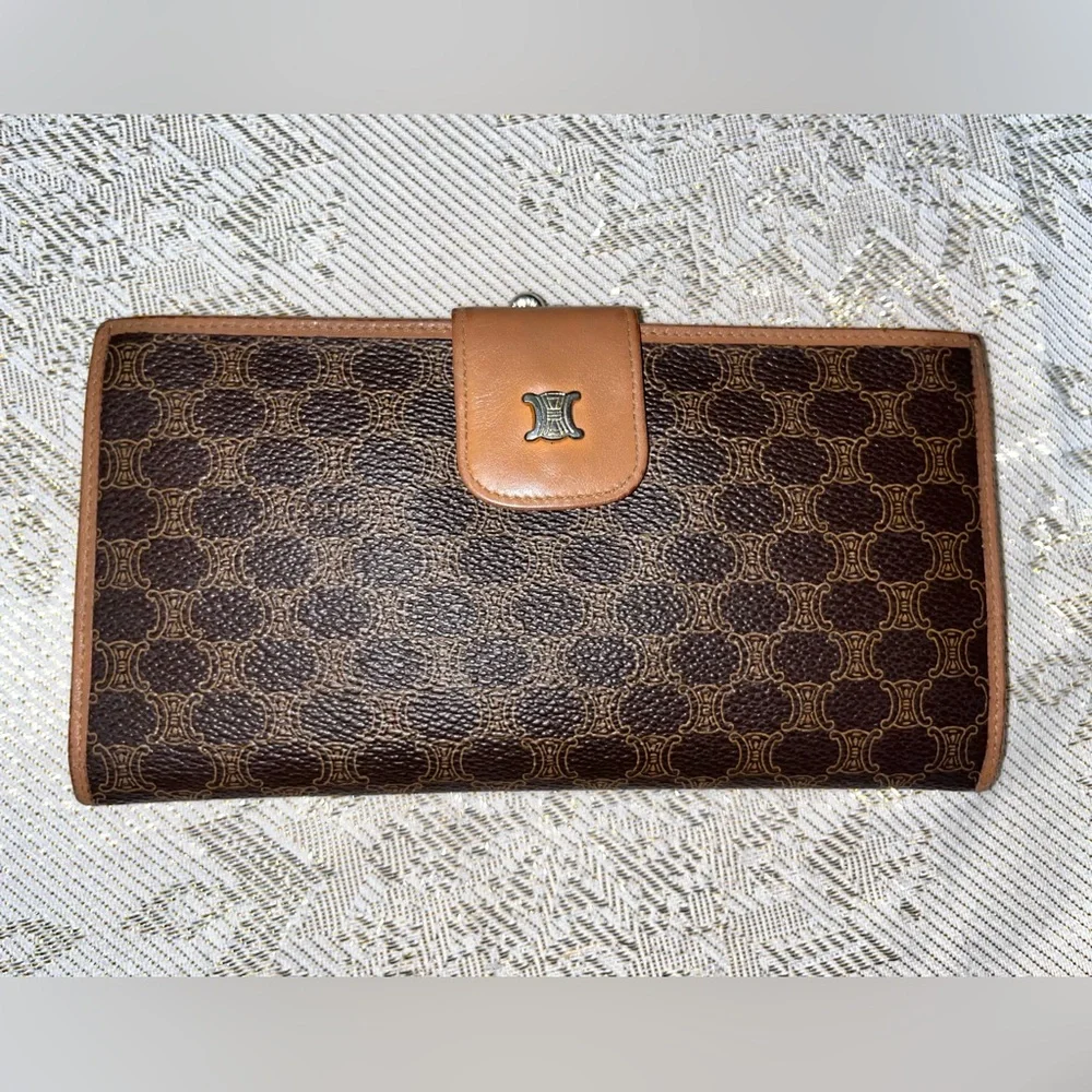 Vintage Celine Macadam Leather Crossbody Purse & Wallet Set - Picture 9 of 17